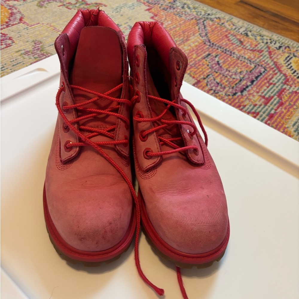 Timberland Kids pink Ankle Lace-Up Boots